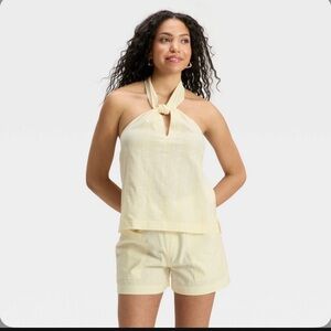 Women's Knotted Halter Top - Universal Thread ™ Cream M